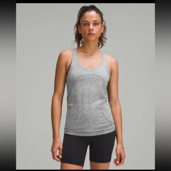 $50/2 lululemon Swiftly-Tech Racerback Tank 2.0 *Race, Slate/White, Size 4 - Picture 1 of 4